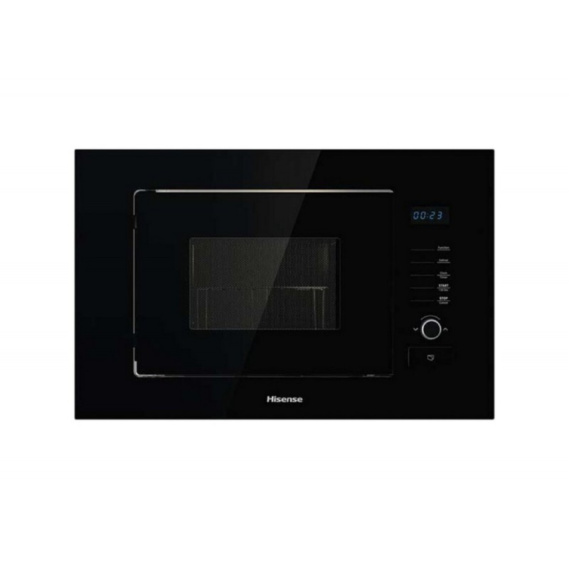 HB20MOBX5G Horno microondas empotrable Hisense HB20MOBX5G de 60 cm con grill, acabado negro.