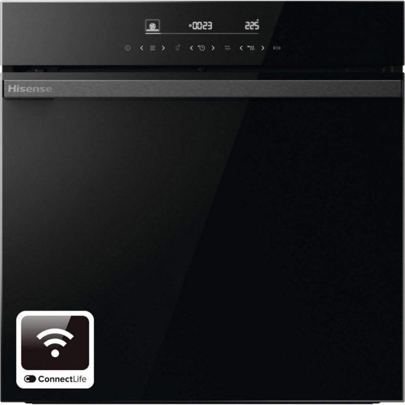 BI65346PDBGWIFI PRONTA CONSEGNA - Hisense Forno pirolitico multifunzione da incasso BI65346PDBGWIFI finitura vetro nero da 60 cm