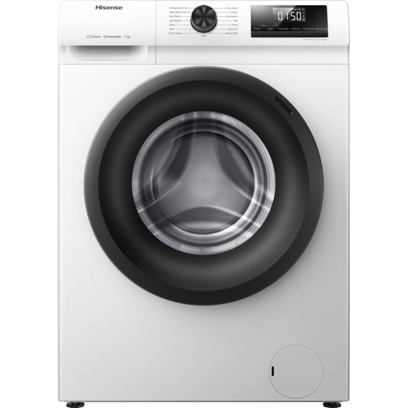 WFQP701219VM PRONTA CONSEGNA - Hisense: Lavatrice slim a libera installazione WFQP701219VM finitura bianco da 60 cm