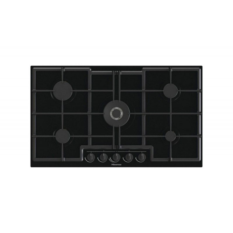 GED973B Plaque de cuisson à gaz Hisense GED973B de 88 cm avec finition en verre noir
