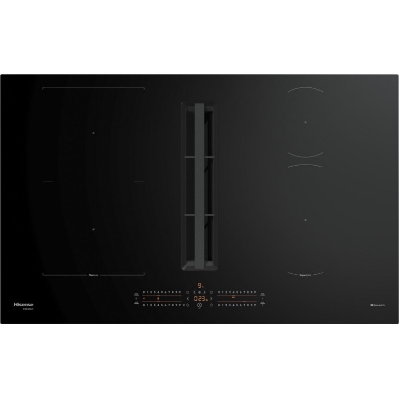 HEH8432BSCWF Hisense HEH8432BSCWF 83cm Black Glass Ceramic Induction Hob with Integrated Hood