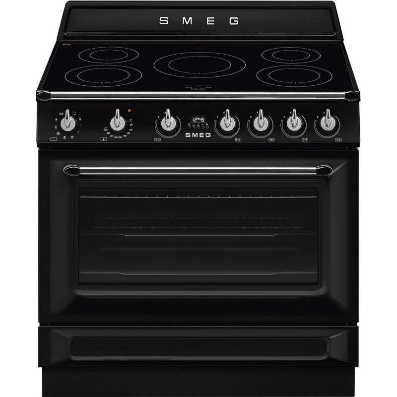  Smeg S Cucina TR90IMBL con forno termoventilato e piano cottura induzione finitura nero da 90x60 cm