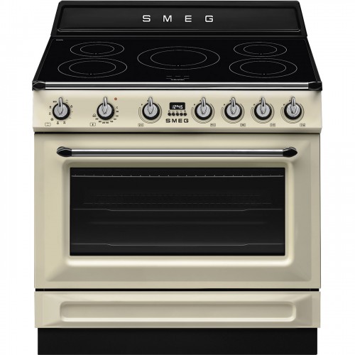 Cuisine Smeg S TR90IMP avec four à chaleur tournante et plaque à induction 90x60 cm finition crème