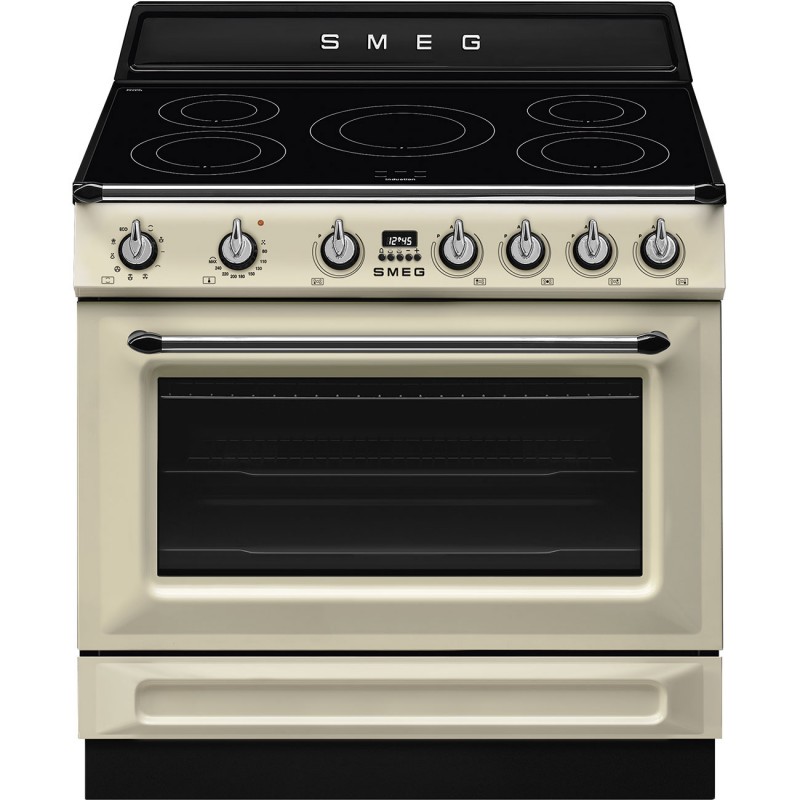  Cuisine Smeg S TR90IMP avec four à chaleur tournante et plaque à induction 90x60 cm finition crème