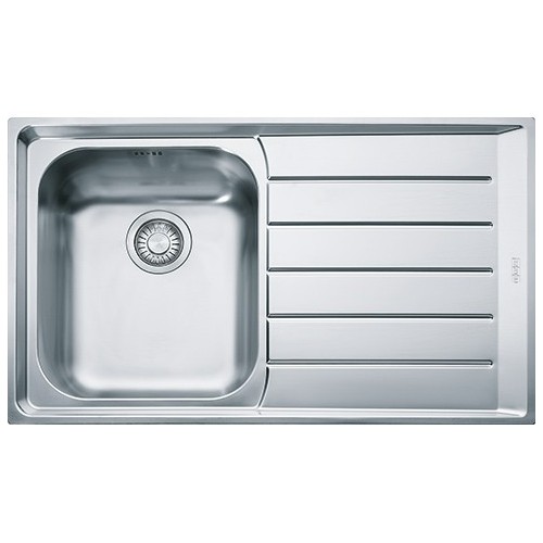 Franke Sink one bowl with drainer on the right Neptune NEX 611 101.0040.731 satin stainless steel finish 86x51 cm