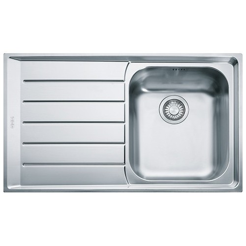 Franke Sink one bowl with left drainer Neptune NEX 611 101.0040.732 satin stainless steel finish 86x51 cm