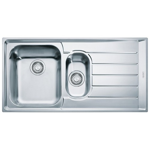Franke Sink one bowl with tray and drainer on the right Neptune NEX 651 101.0040.737 satin stainless steel finish 100x51 cm