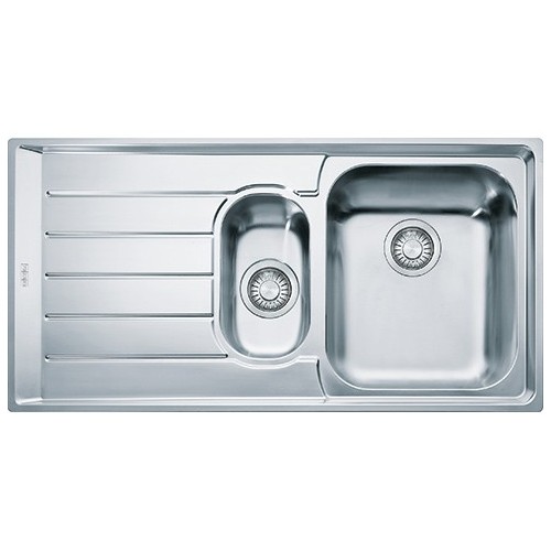 Franke Sink one bowl with tray and drainer on the left Neptune NET 651 101.0040.745 microdekor finish 100x51 cm