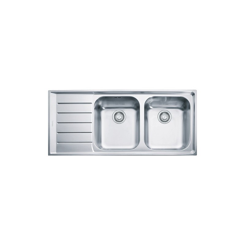  Franke: Neptune NEX 621 101.0040.736 double bowl sink with drainer on the left, satin stainless steel finish, 116x51 cm