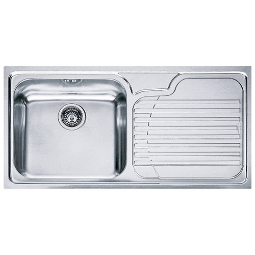 Franke Sink one bowl with drainer on the right Galassia GAX 611 101.0017.509 satin stainless steel finish 100x50 cm