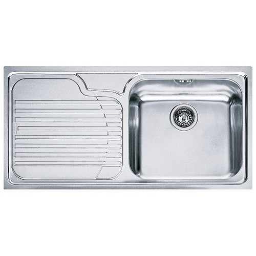 Franke: Évier à une cuve avec égouttoir à gauche Galassia GAX 611 101.0017.508, finition inox satiné, 100 x 50 cm