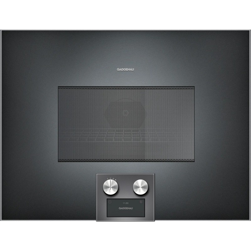 BM 454 100 Four à micro-ondes Gaggenau BM454100 60 cm anthracite à charnière à droite avec commandes inférieures