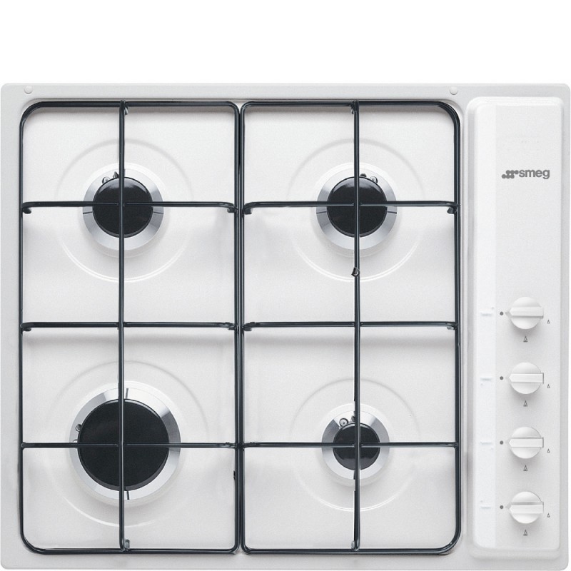 S64SB Plaque de cuisson à gaz Smeg S64SB 60 cm, finition blanche