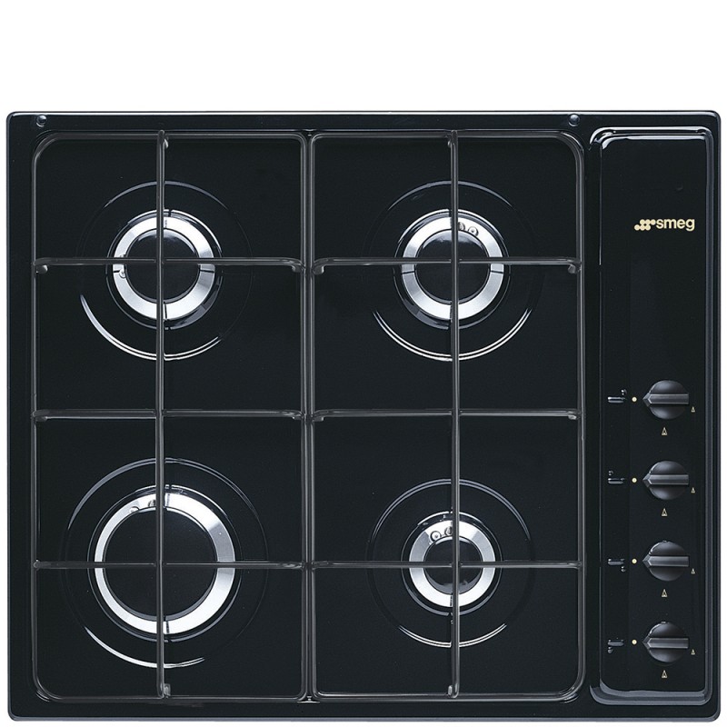 S64SN Placa de gas Smeg S64SN de 60 cm con acabado negro