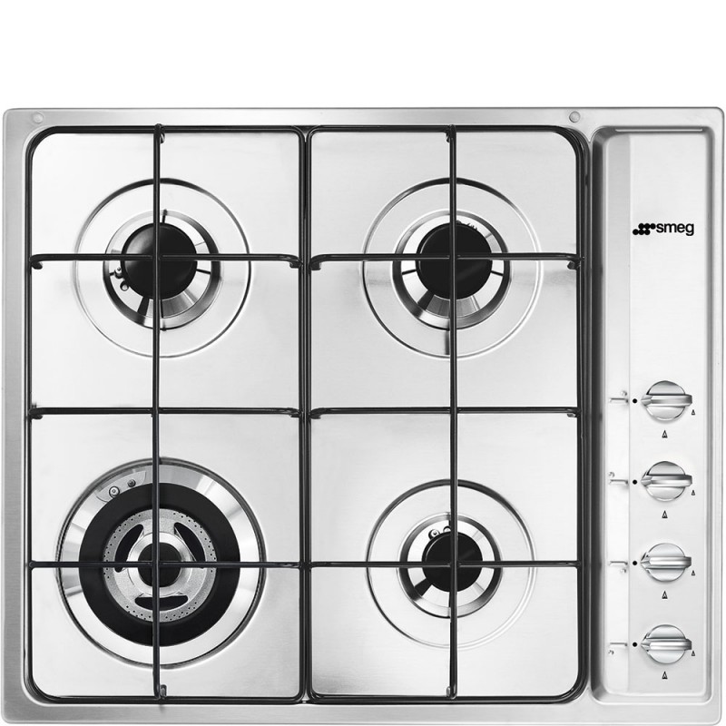 SR64S Placa de gas Smeg SR64S de 60 cm con acabado en acero inoxidable
