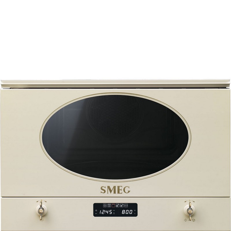 MP822PO Four à micro-ondes encastrable Smeg MP822PO 60 cm, finition crème