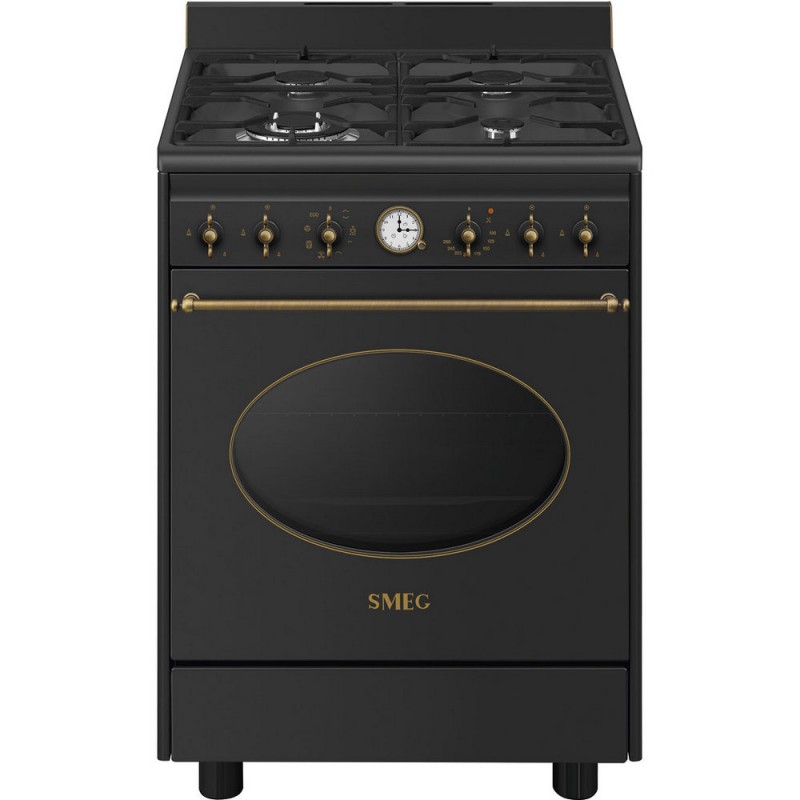 CO60GMAN2 Cuisine Smeg CO60GMAN2 avec four électrique et plaque de cuisson au gaz, finition anthracite, 60 x 60 cm