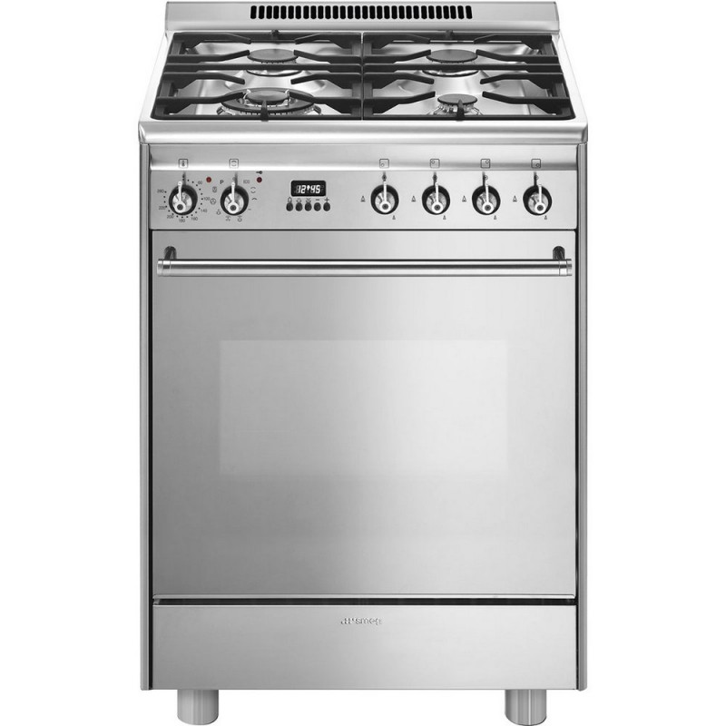 GP61X9 Cuisine Smeg GP61X9 avec four électrique et plaque de cuisson à gaz, finition inox 60x60 cm