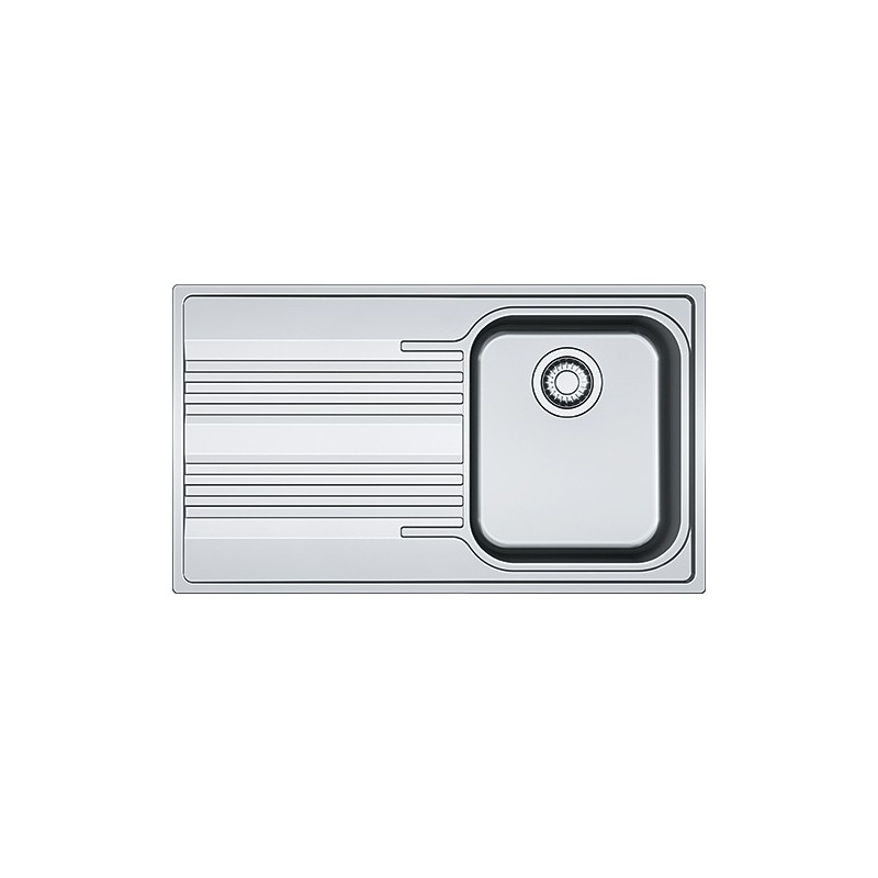  Franke: Fregadero de un seno con escurridor a la izquierda Smart SRX 611-86 101.0356.801, acabado en acero inoxidable satinad