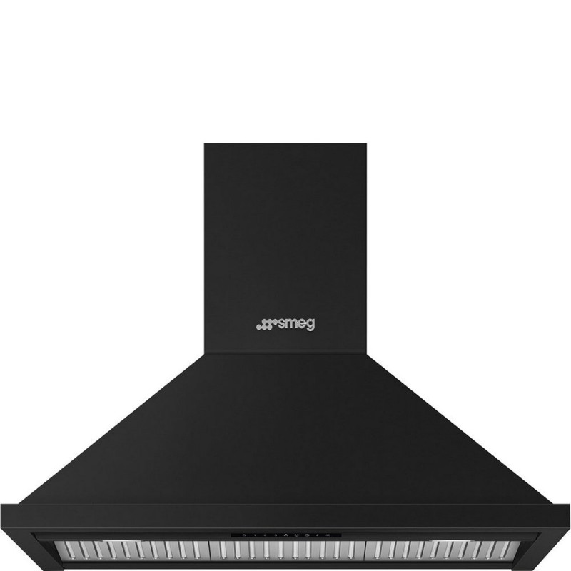 KPF94MB Hotte aspirante murale décorative Smeg KPF94MB 90 cm, finition noir mat
