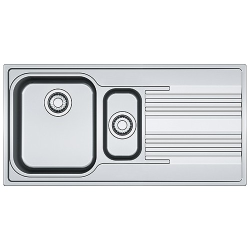 Franke: Fregadero de un seno con cubeta y escurridor a la derecha Smart SRX 651 101.0356.887, acero satinado, 100 x 50 cm