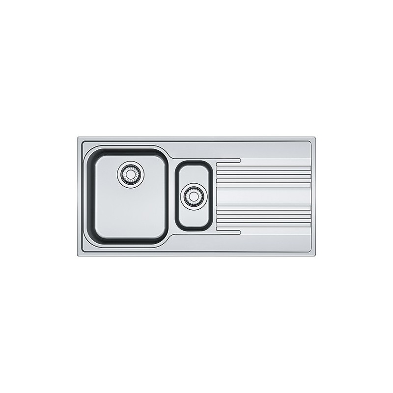  Franke: Fregadero de un seno con cubeta y escurridor a la derecha Smart SRX 651 101.0356.887, acero satinado, 100 x 50 cm