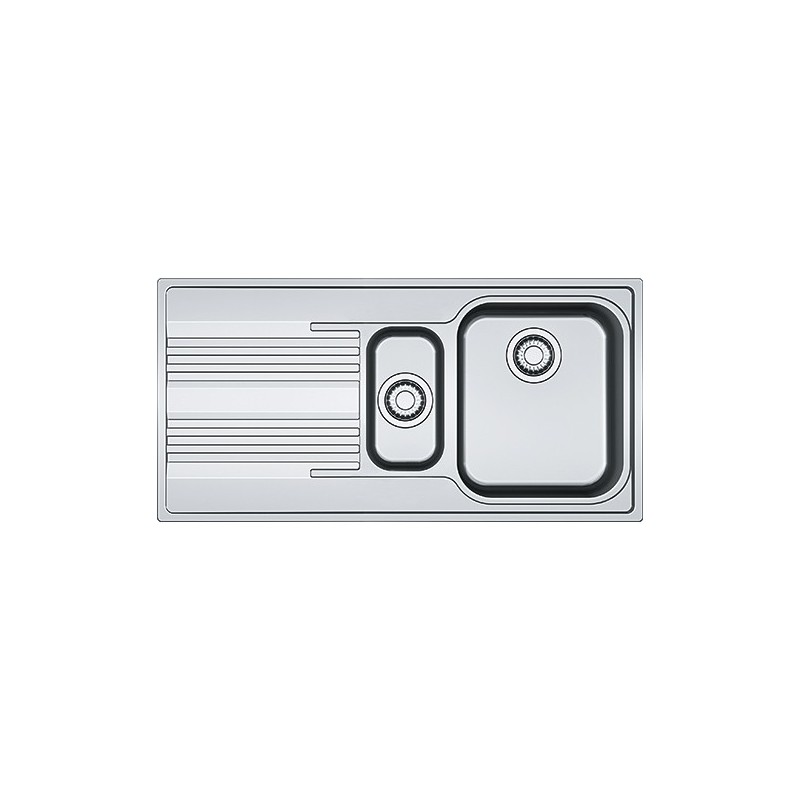  Franke: Évier à une cuve avec égouttoir à gauche Smart SRX 651 101.0356.888 finition inox satiné 100x50 cm
