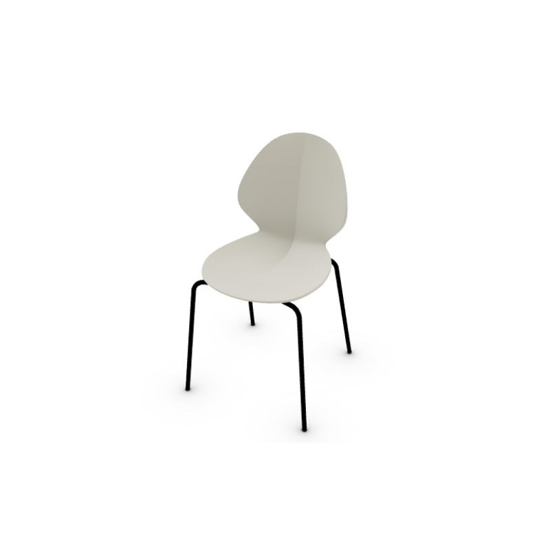 CS135900001502L00000000 PRONTA CONSEGNA - Calligaris OUTLET Sedia Basil CS1359 con struttura in metallo P15 nero opaco e seduta in polipropilene P2L cipria opaco