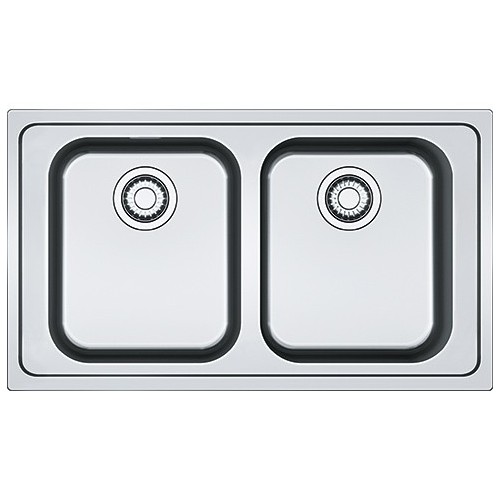 Franke Sink two basins Smart SRX 620-86 101.0356.666 satin stainless steel finish 86x50 cm
