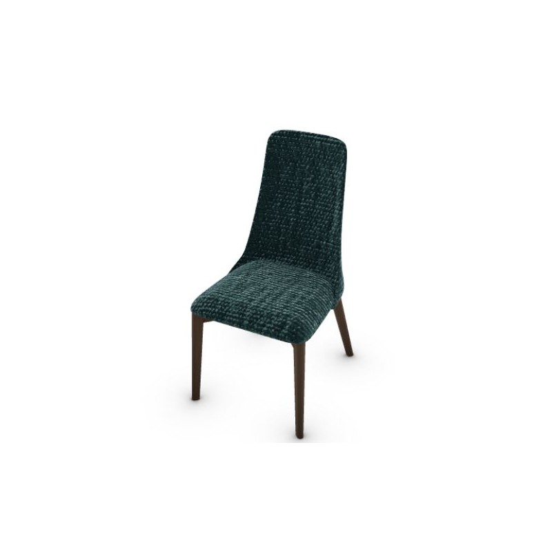 CS1423000012S2M00000030 Silla Calligaris OUTLET Etoile CS1423-MTO con estructura de fresno ahumado P12 y asiento de tela verde azulado S2M Bergen