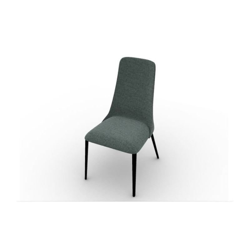 CS1424000015S2M00000030 Chaise Calligaris OUTLET Étoile CS1424-MTO avec structure en métal P15 noir mat et assise en tissu Bergen S2M bleu sarcelle