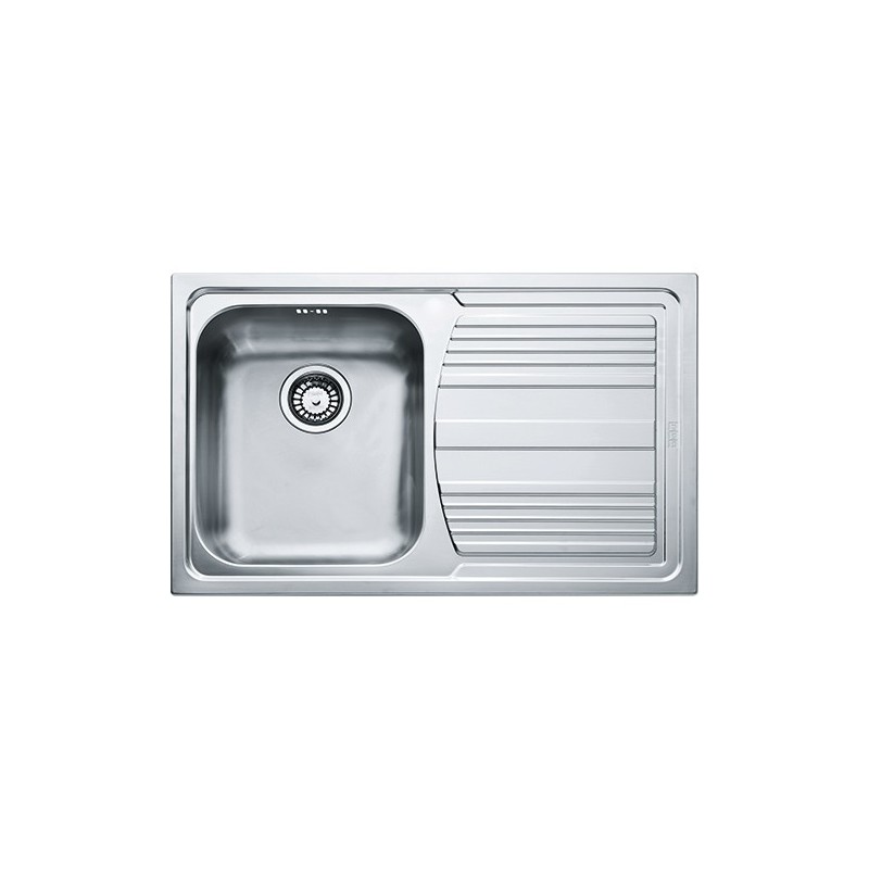  Franke: Single bowl sink with drainer on the right Logica Line LLX 611 101.0085.772 satin stainless steel finish 79x50 cm
