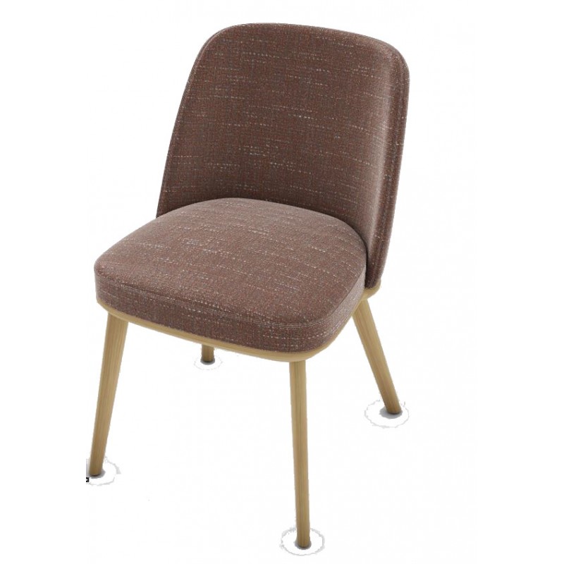 CS188800019WSSQ00000000 Silla Calligaris OUTLET Foyer CS1888 con estructura de fresno de roble natural P19W y asiento de tela SSQ Bouclé color ladri