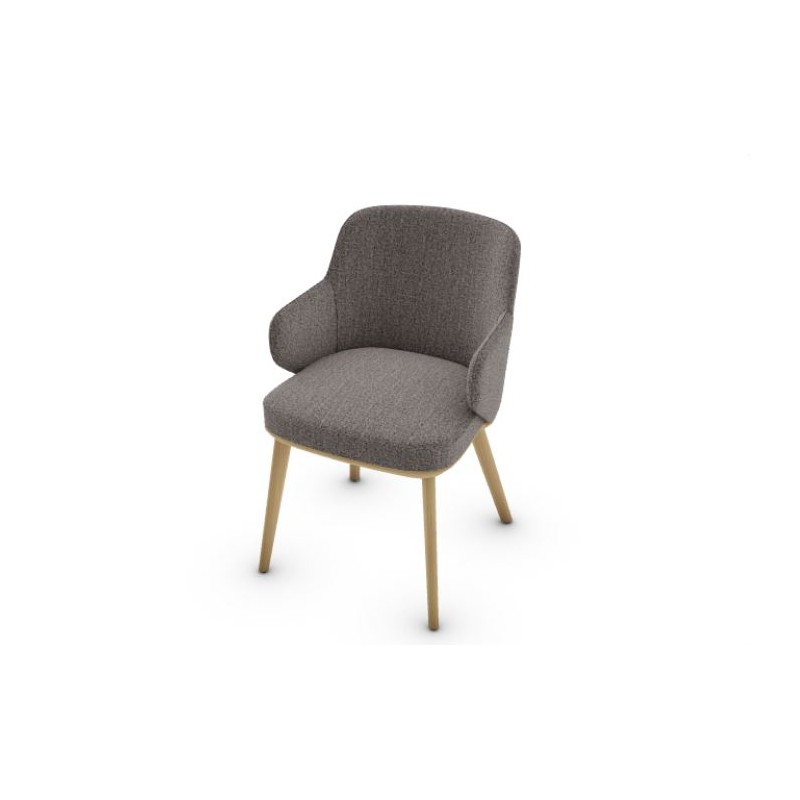CS188900019WSSQ00000000 Silla Calligaris OUTLET Foyer CS1889 con estructura de fresno de roble natural P19W y asiento de tela SSQ Bouclé color ladri