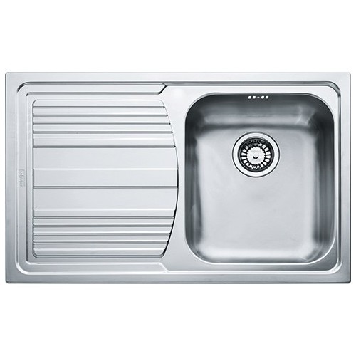 Franke: Évier à une cuve avec égouttoir à gauche Logica Line LLX 611 101.0085.773 finition inox satiné 79 x 50 cm