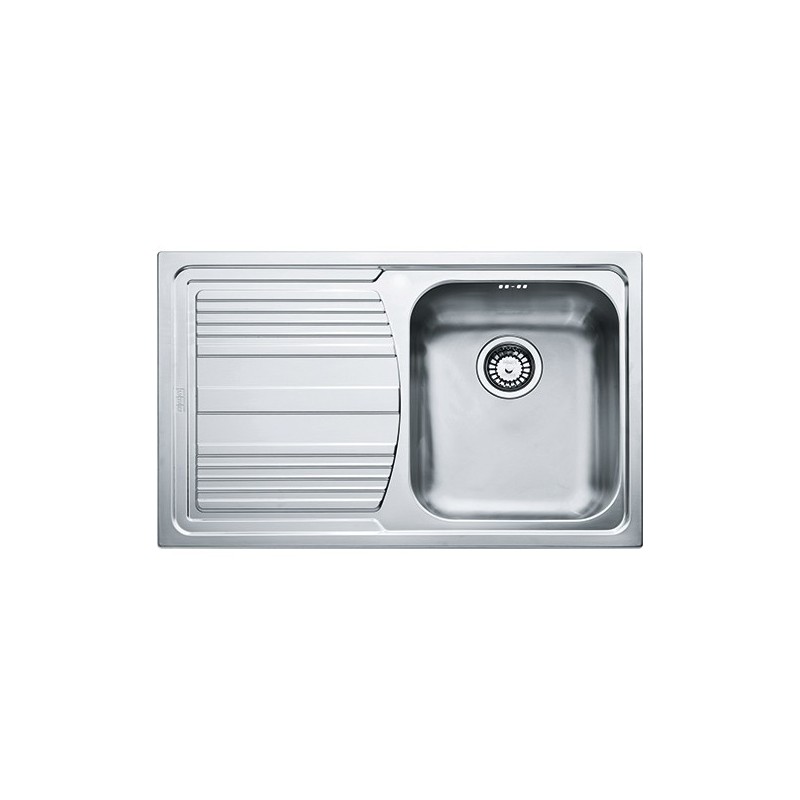  Franke: Single bowl sink with drainer on the left Logica Line LLX 611 101.0085.773 satin stainless steel finish 79x50 cm