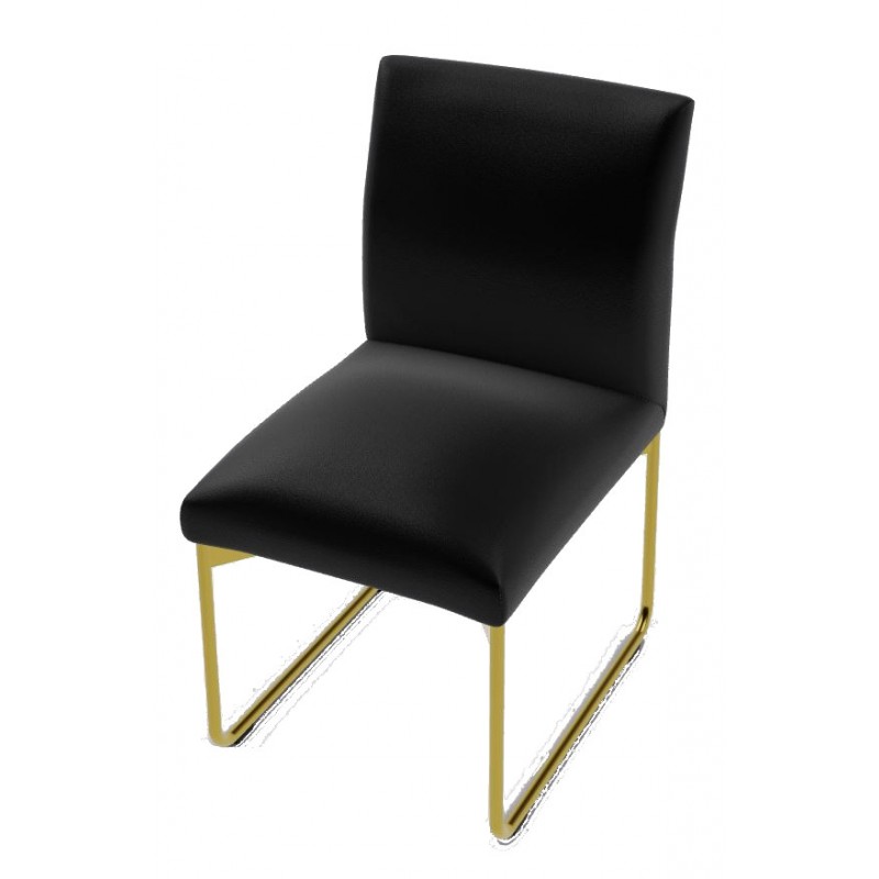 CS1866000175SQS00000000 Silla Calligaris OUTLET Gala CS1866-MTO con estructura de metal latón pulido P175 y asiento de tela SQS Paris antracita