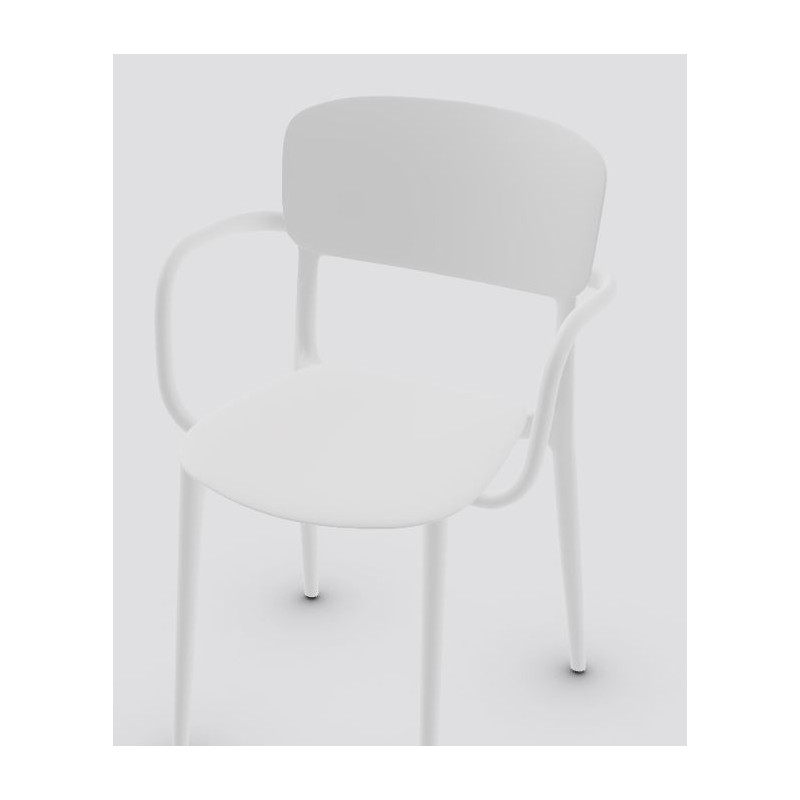 CS1884000094000000000R0 Chaise Calligaris OUTLET Liberty CS1884 en polypropylène 100 % recyclé P94 blanc optique mat - Avec accoudoirs