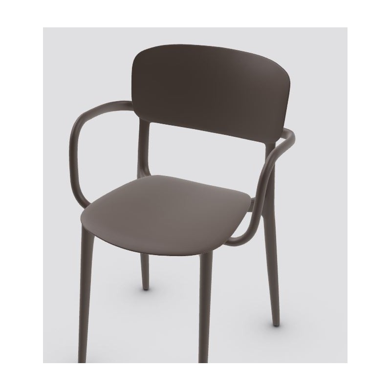 CS188400090000000000000 Calligaris OUTLET Liberty CS1884 chair in P900 polypropylene, matt dove grey - With armrests