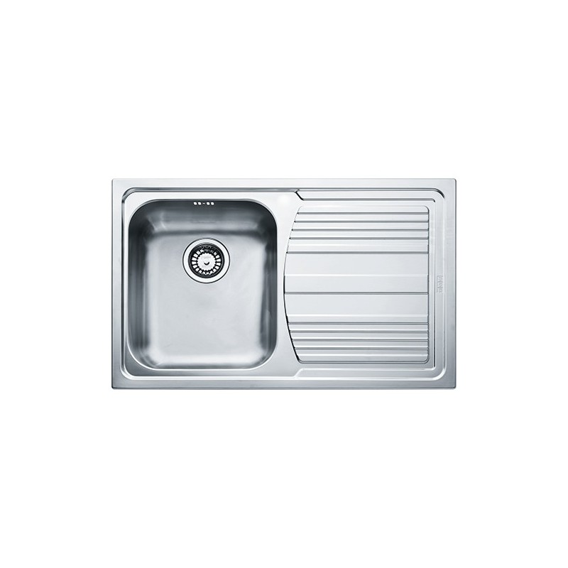  Franke: Fregadero de un solo seno con escurridor a la derecha Logica Line LLL 611 101.0086.232 dekor finish 79x50 cm