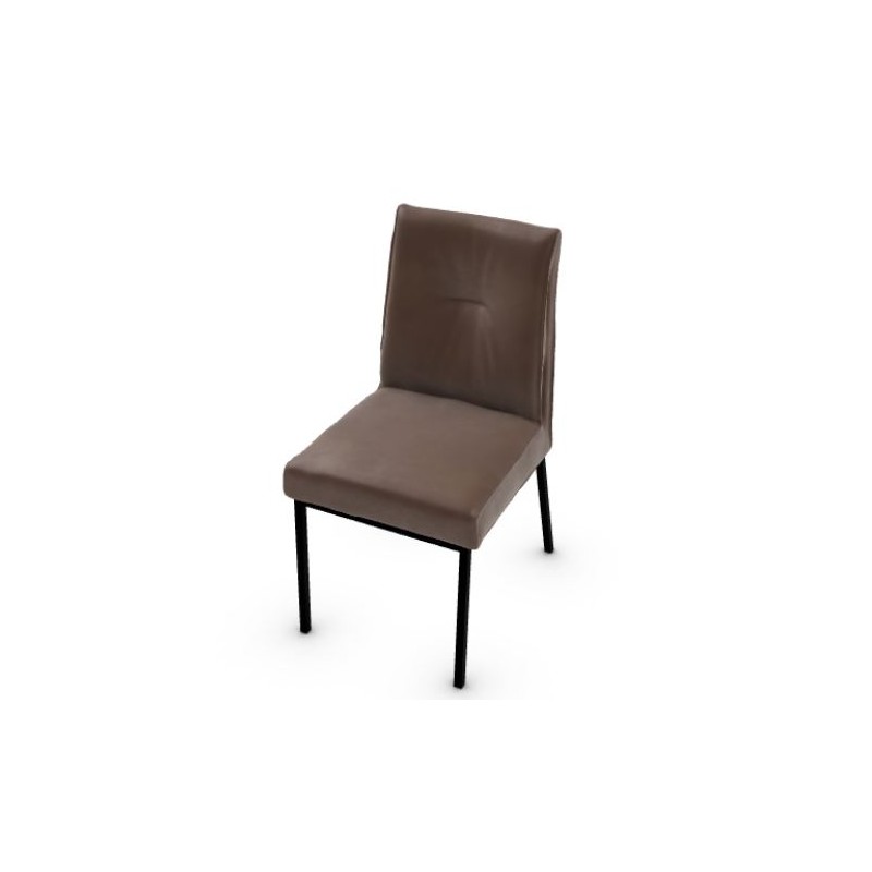 CS1908030016S0A00000000 Calligaris OUTLET Romy CS1908 chair with matt grey P16 metal frame and desert S0A Vintage fabric seat