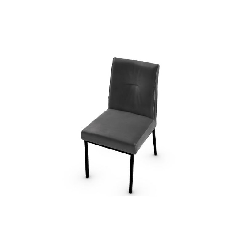 CS1908030016S0C00000000 Chaise Calligaris OUTLET Romy CS1908 avec structure en métal gris mat P16 et assise en tissu Vintage ébène S0C