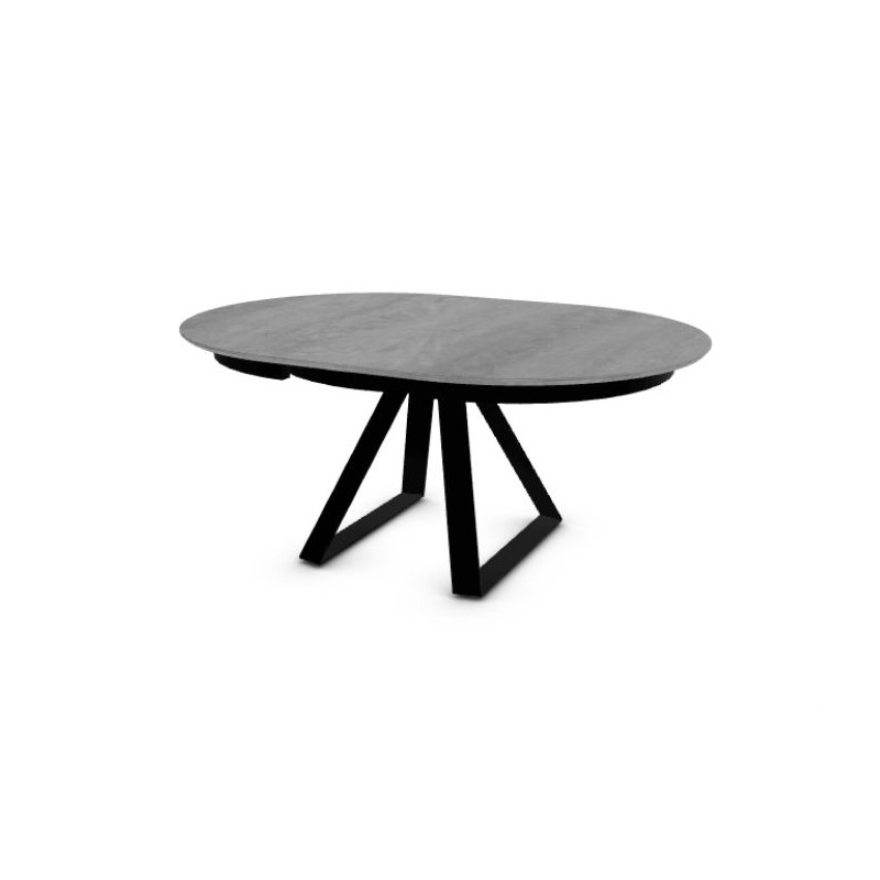 CS411700101C1761760000A Mesa extensible Calligaris OUTLET Atlante CS4117-D 127 con estructura de metal P176 y tablero de cerámica P1C Ø127(177) cm