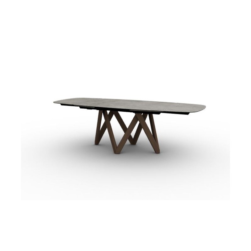CS411101101C0150120000D Mesa extensible Calligaris OUTLET Cartesio CS4111-R 160 MTO - Base de fresno P12 y tablero de cerámica P1C 160x90cm