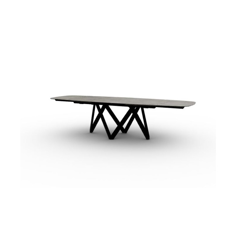 CS411101101C0150150000D PRONTA CONSEGNA - Calligaris OUTLET Tavolo allungabile Cartesio CS4111-R 160 MTO - basamento in metallo P15 e piano in ceramica P1C da 160x90 cm