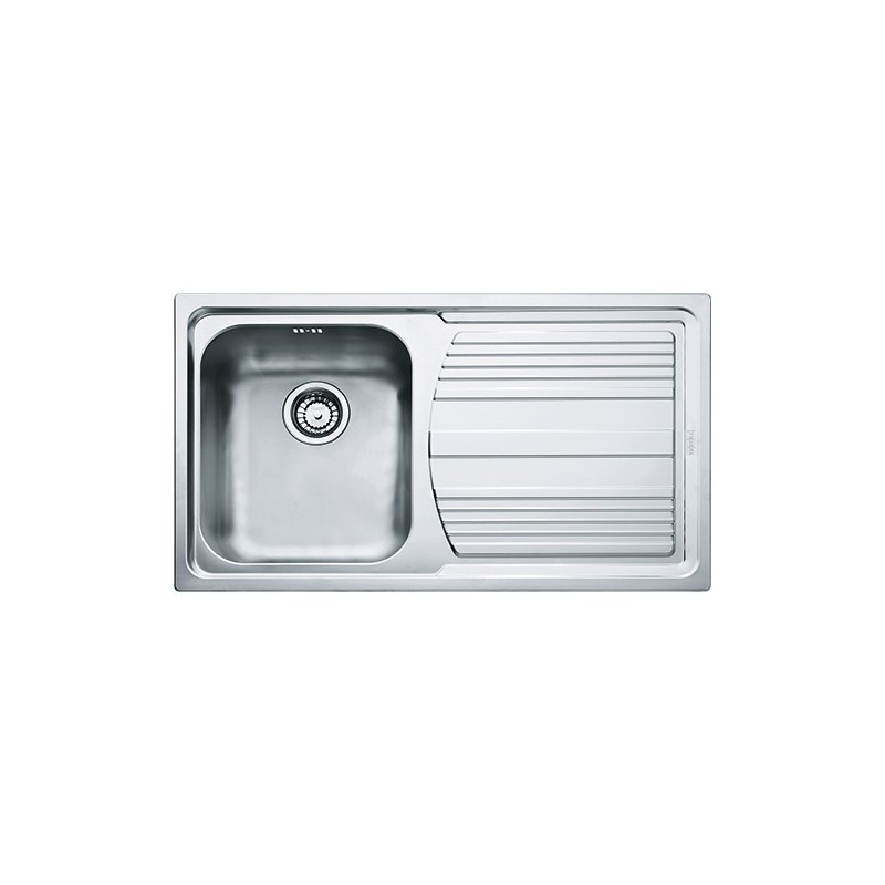  Franke: Lavello una vasca con gocciolatoio a destra Logica Line LLX 611-L 101.0085.775 finitura inox satinato da 86x50 cm
