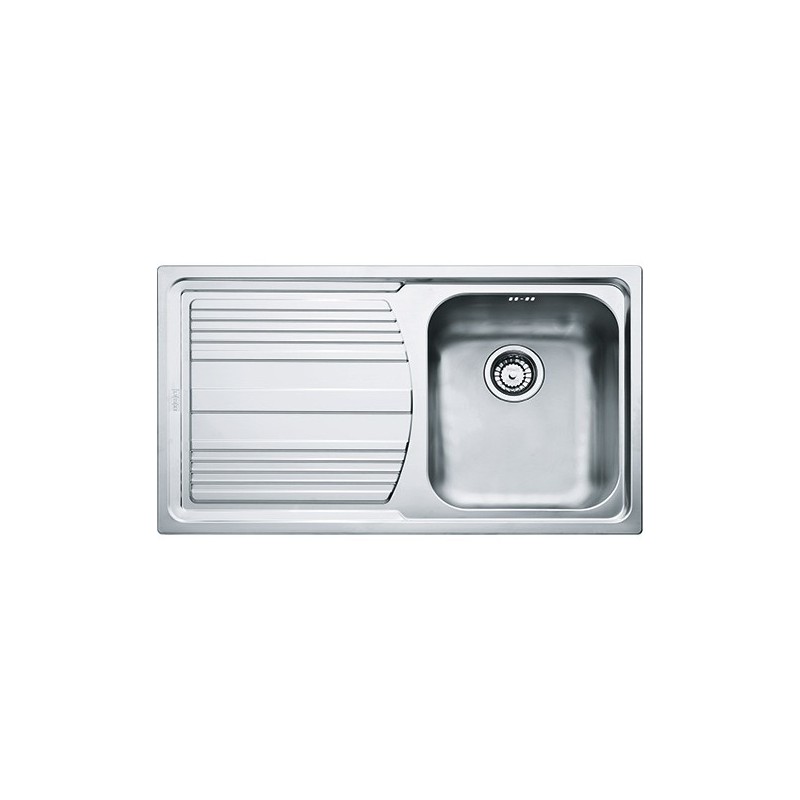  Franke: Logica Line LLX 611-L 101.0085.776 single bowl sink with drainer on the left, satin stainless steel finish, 86x50 cm