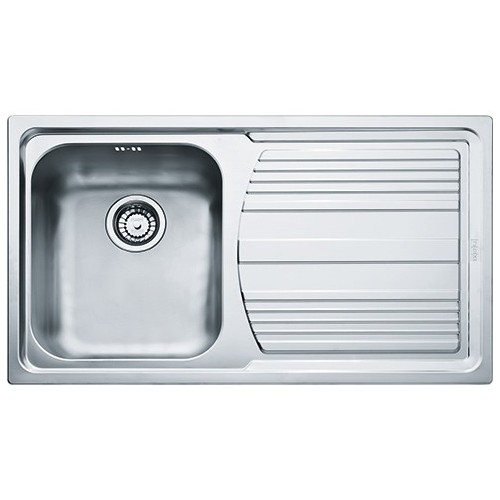 Franke: Fregadero de un seno con escurridor a la derecha Logica Line LLL 611-L 101.0086.236 dekor finish 86x50 cm