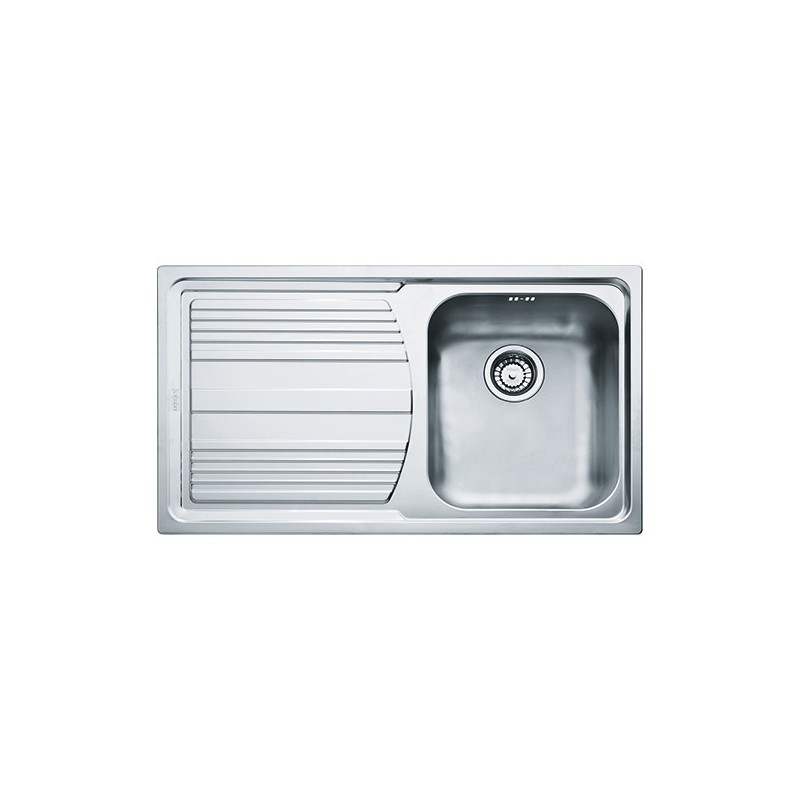  Franke: Single bowl sink with drainer on the left Logica Line LLL 611-L 101.0086.240, dekor finish, 86x50 cm