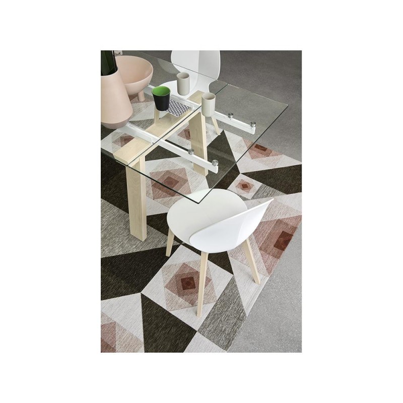 CS409103106C09400200000 Mesa extensible Calligaris OUTLET Levante CS4091-R 160 con patas de haya P02 y tablero de cerámica P6C 160(240)x90 cm